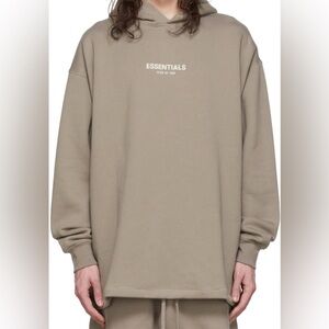FOG - FEAR OF GOD ESSENTIAL TAUPE POLAR FLEECE HOODIE